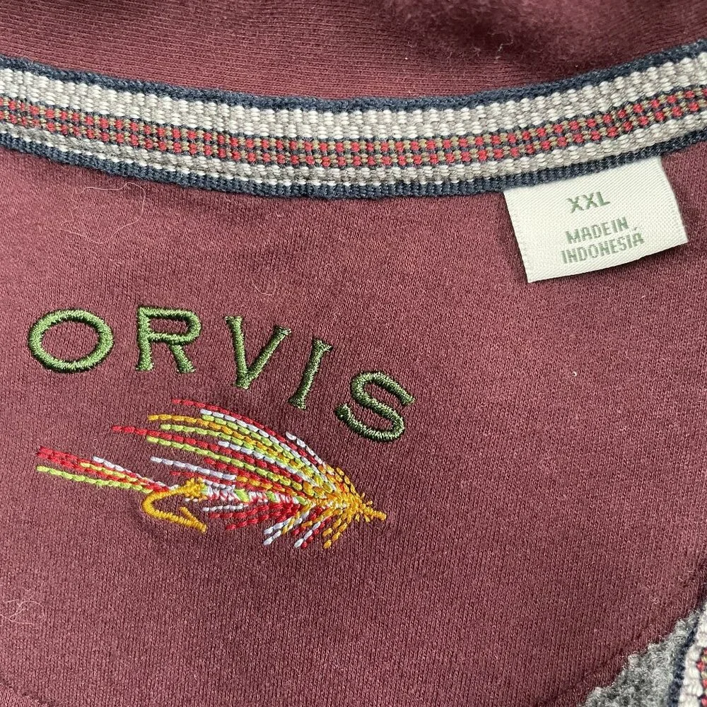 Orvis Sweater Mens XXL Grey 1/4‎ Snap Button Pullover Winter